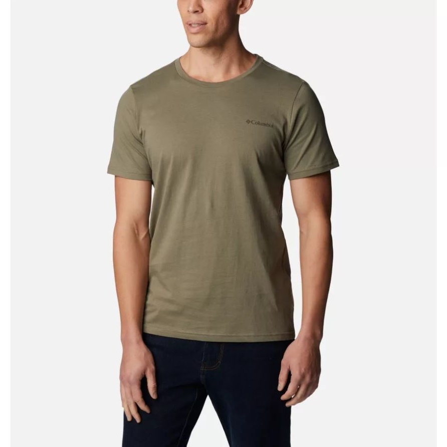 Rapid Ridge Ii Herren-t-shirt Aus Bio-baumwolle Columbia Stone Green/foggy Haven