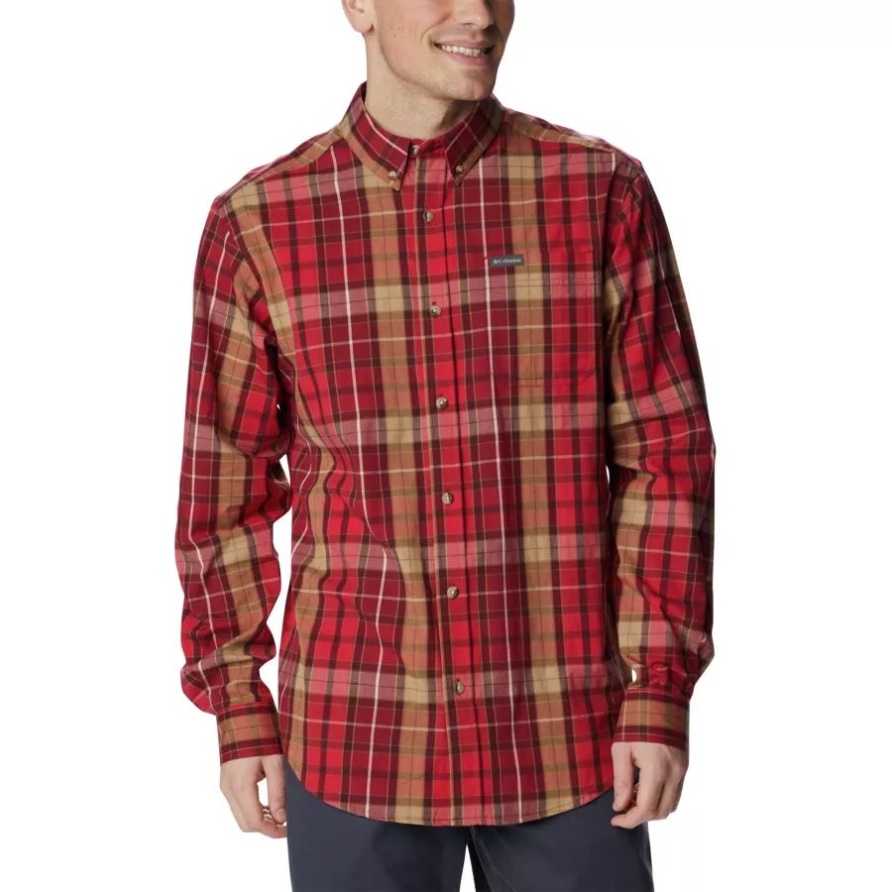 Langarmshirt Rapid Rivers Ii Für Herren Columbia Mountain Rot Multi Kariert