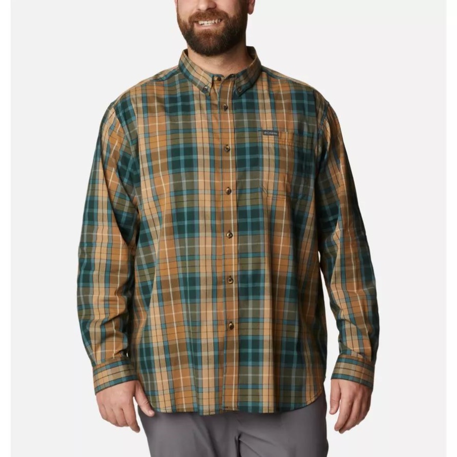 Rapid Rivers II Langarm-Shirt Für Herren, Erweiterte Größe, Fichte 2, Multi-Plaid, Columbia