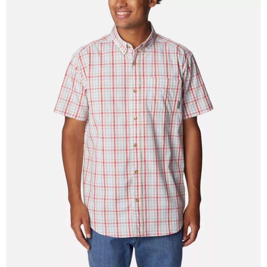 Herren-Kurzarmhemd Rapid Rivers II Columbia Sunset Red Multi Gingham