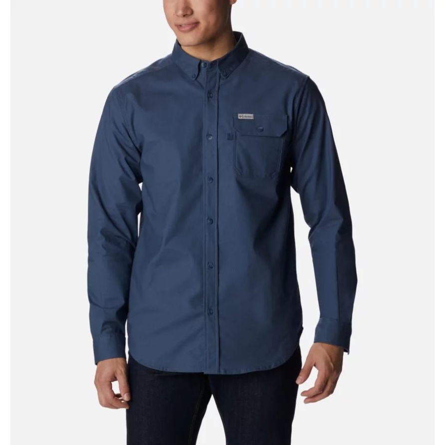 Herren-Ripstop-Gewebe-Langarmhemd Rapid Rivers Columbia Dark Mountain
