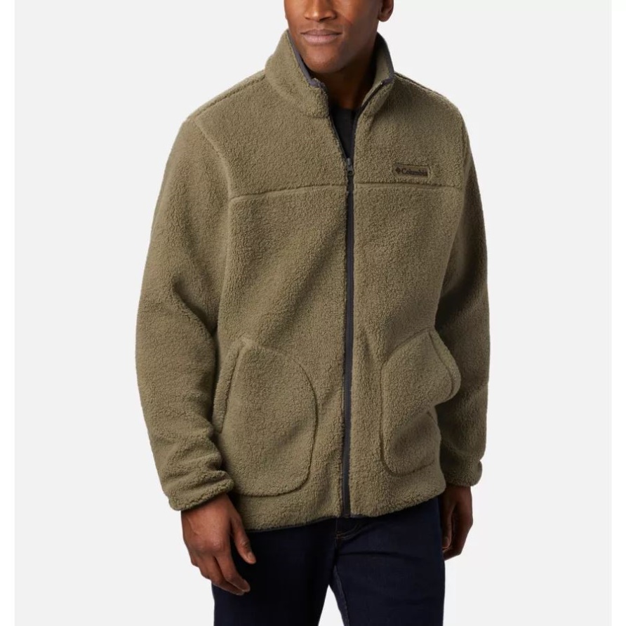 Robuste Ridge Ii Sherpa-fleecejacke Mit Durchgehendem Reißverschluss Für Herren Steingrün/shark Columbia