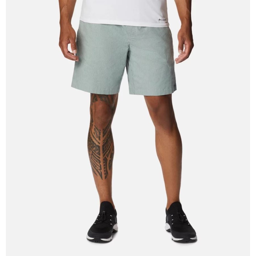 Salbei-Frühlings-Leinen-Shorts Für Herren Mit Niagara-Oxford-Streifen Columbia