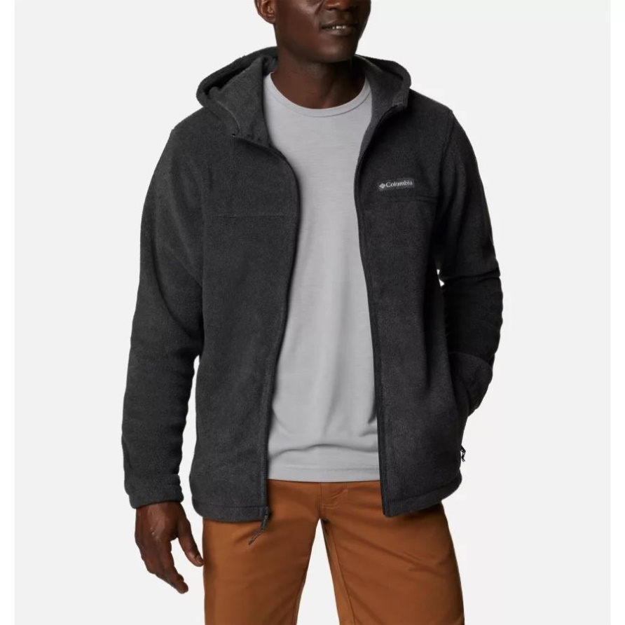 Herren-Steens-Mountain-Fleece-Hoodie Mit Durchgehendem Reißverschluss, Holzkohle, Heather Columbia