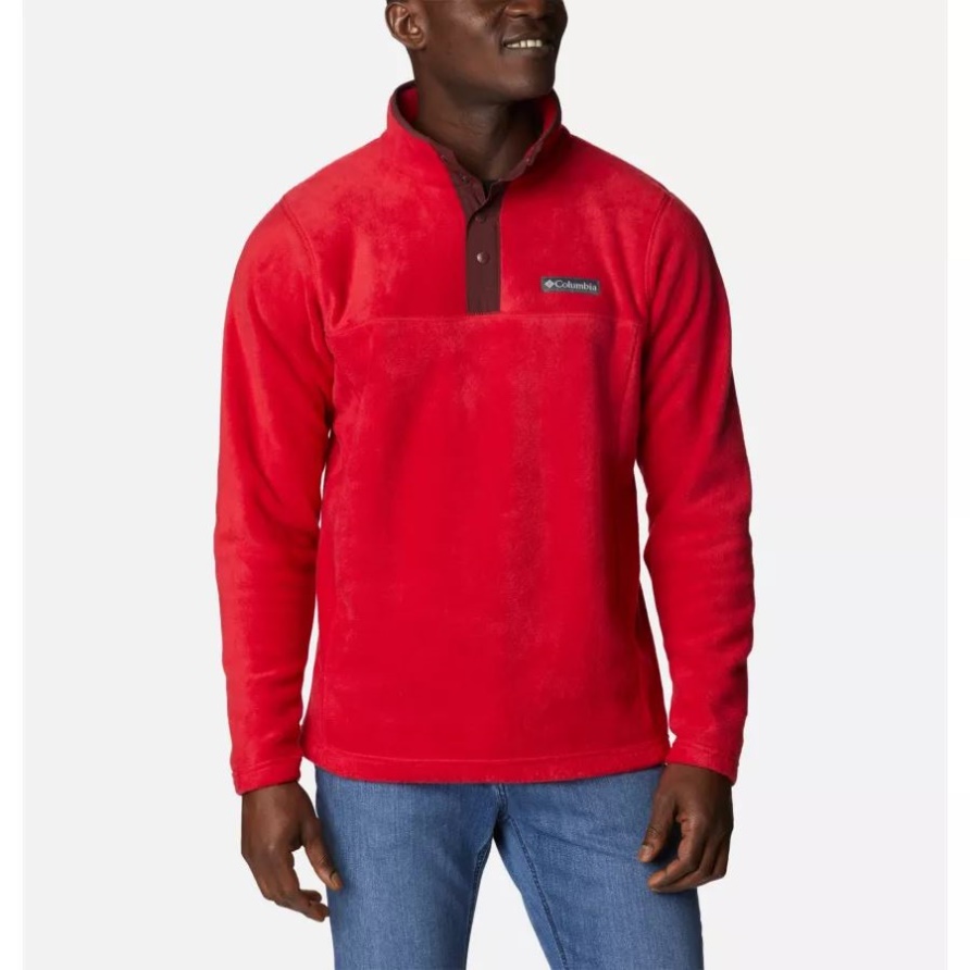 Herren Steens Mountain Half Snap Fleece Mountain Red/Elderberry Columbia