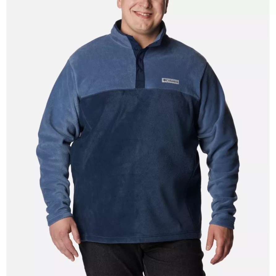 Herren-Steens-Mountain-Fleecepullover Mit Halbem Druckknopfverschluss Groß Columbia Collegiate Navy/Dark Mountain