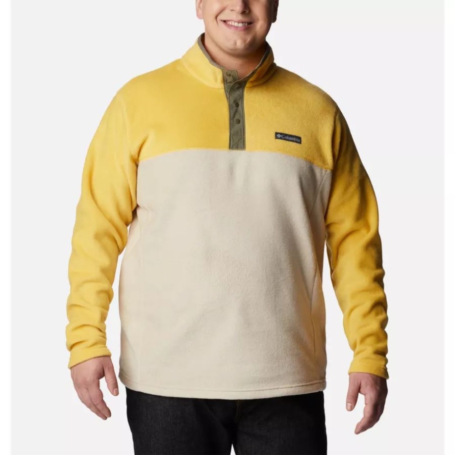 Herren-Steens-Mountain-Fleecepullover Mit Halbem Druckknopf Big Golden Nugget/Anct Fssl/Stone Green Columbia