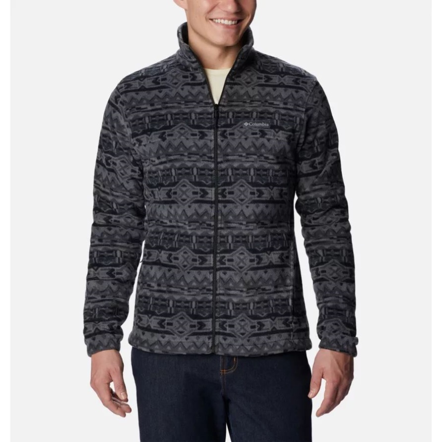 Steens Mountain Fleecejacke Für Herren Columbia Black 80s Stripe Print