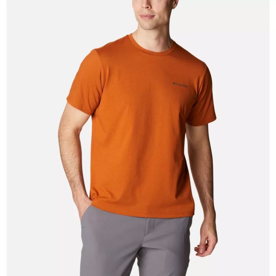Sun Trek Kurzarm T-shirt Für Herren Columbia Warm Kupfer Meliert