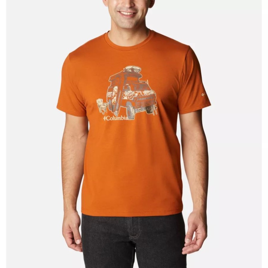 Sun Trek Technisches T-shirt Für Herren Warmes Kupfer Meliert/h2o Fanatic 2 Columbia