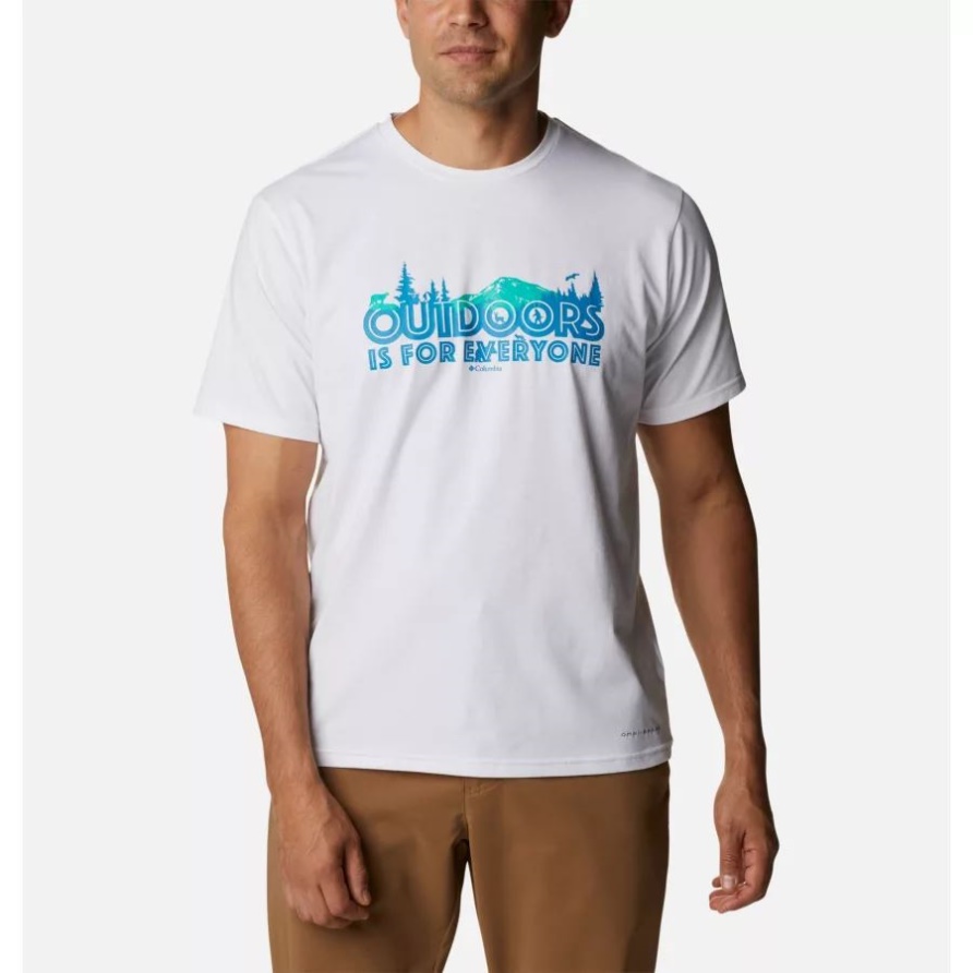 Sun Trek Technisches T-shirt Für Herren Weiß/alles Für Draußen Graphik Columbia