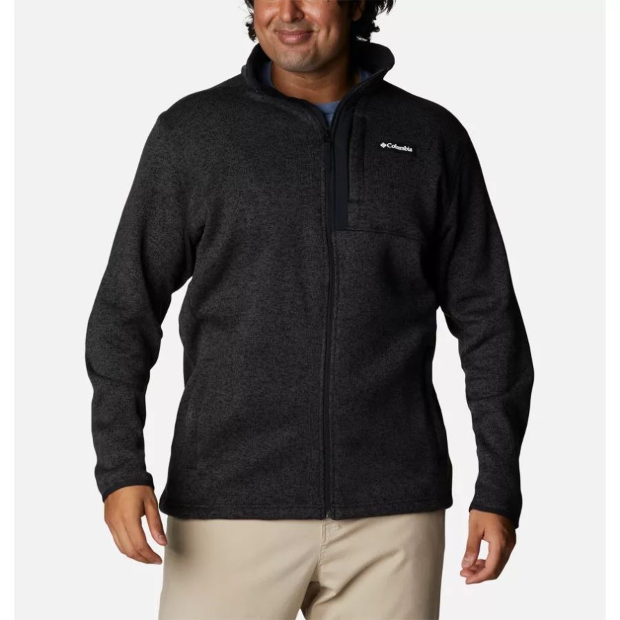 Herren Pullover Weather Fleece Full Zip Big Black Heather Columbia