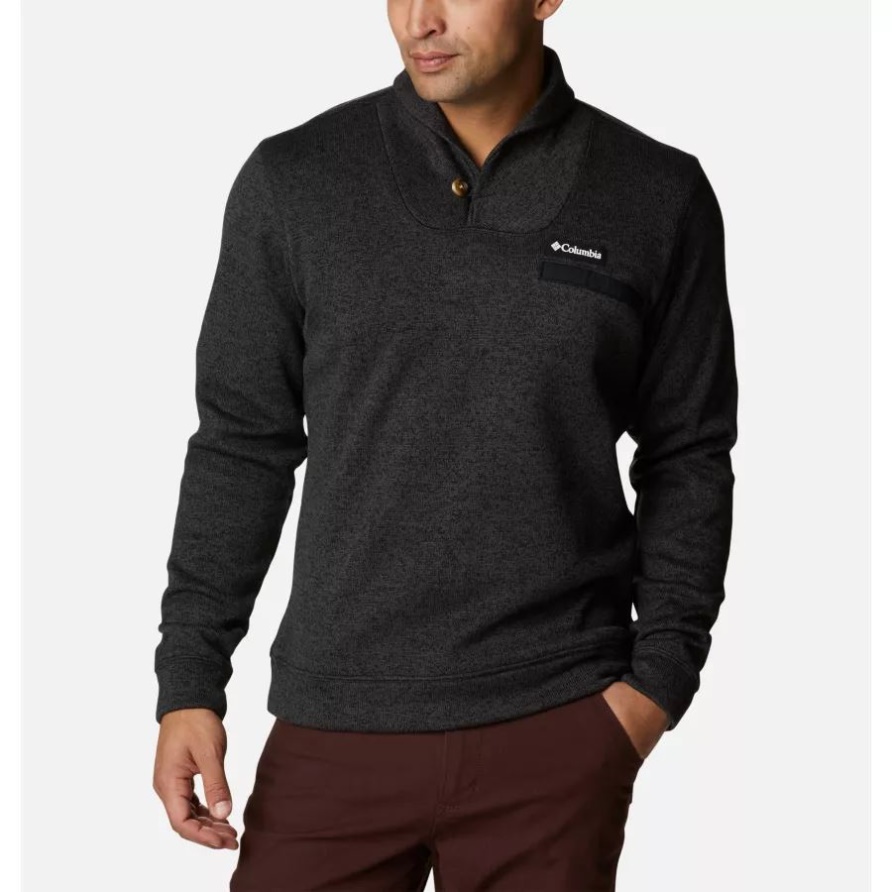 Herren Pullover Weather Fleece Pullover Black Heather Columbia