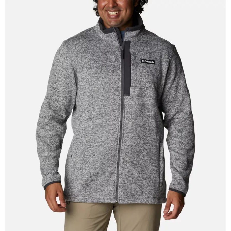 Herren-Pullover Weather Full-Zip-Fleece In Erweiterter Größe Columbia City Grey Heather