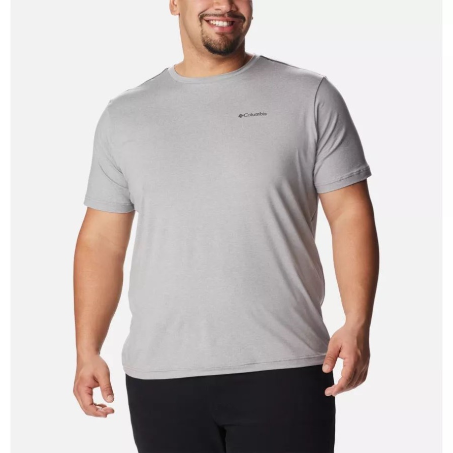 Herren-Tech-Trail-Shirt Mit Rundhalsausschnitt, Groß, Cool, Grau, Columbia