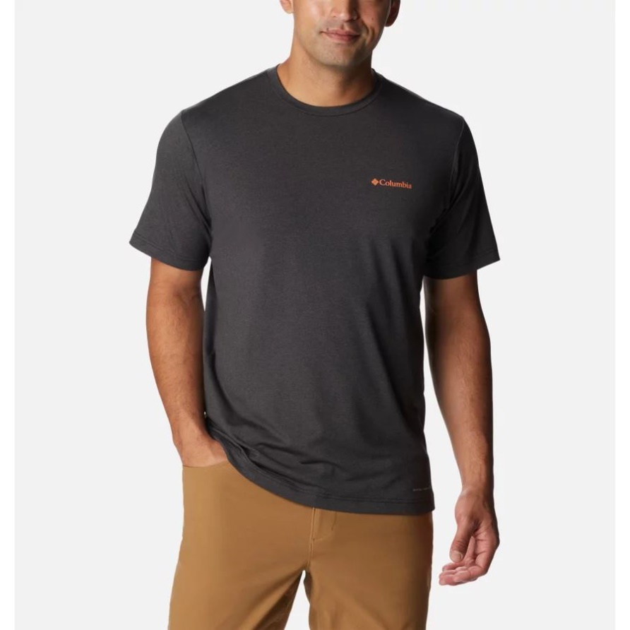 Tech Trail Grafik-t-shirt Für Herren Schwarz Hthr/shady Peaks Grafik Columbia