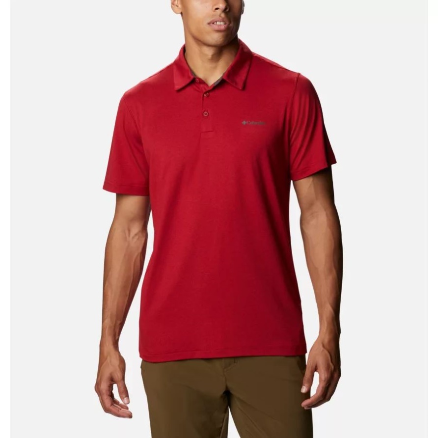 Tech Trail Poloshirt Für Herren Red Velvet Columbia