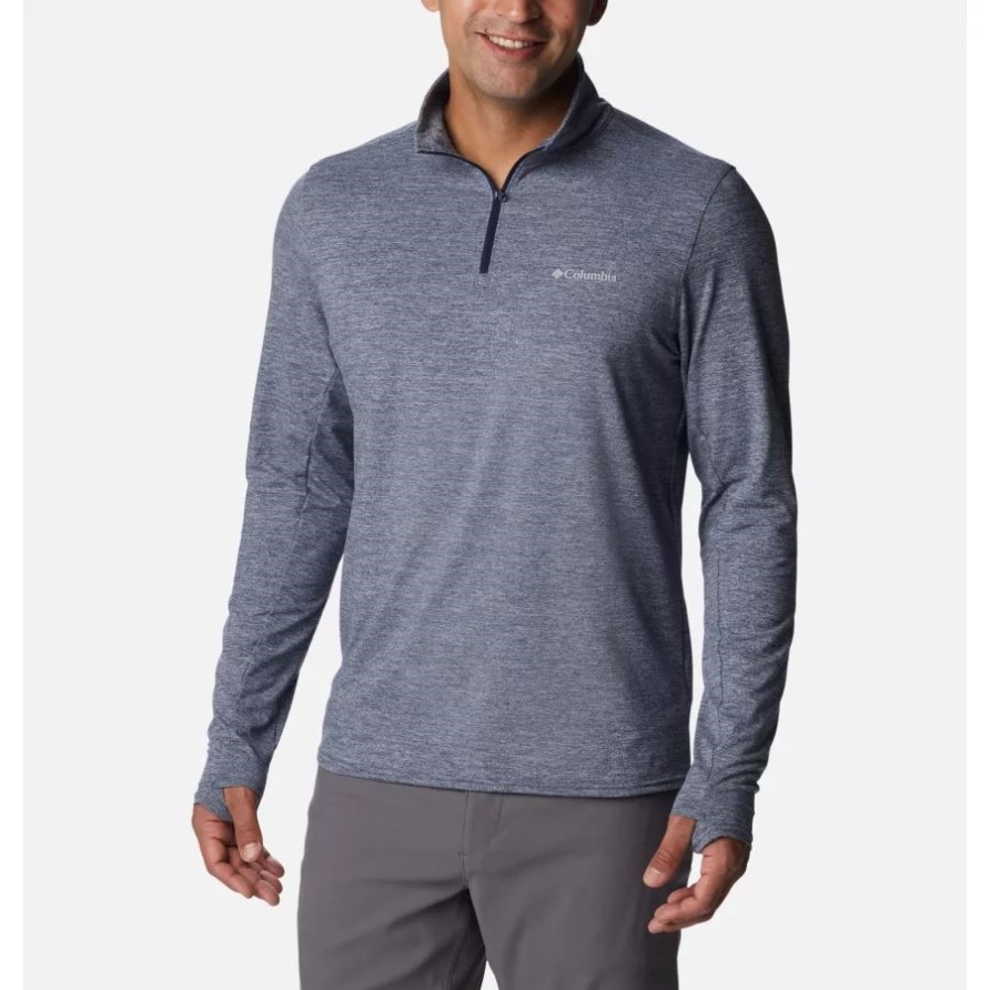 Tech Trail Pullovershirt Mit Viertel Reißverschluss Für Herren Columbia Collegiate Marineblau Meliert