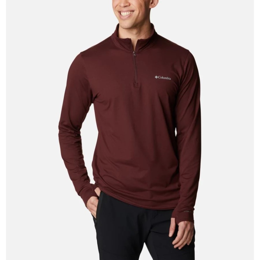 Herren-Tech-Trail-Pullover Mit Viertelreißverschluss Holunderbeere Columbia