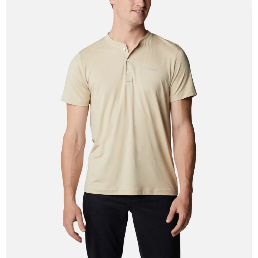 Tech Trail Kurzarm-Henley Für Herren Ancient Fossil Heather Columbia