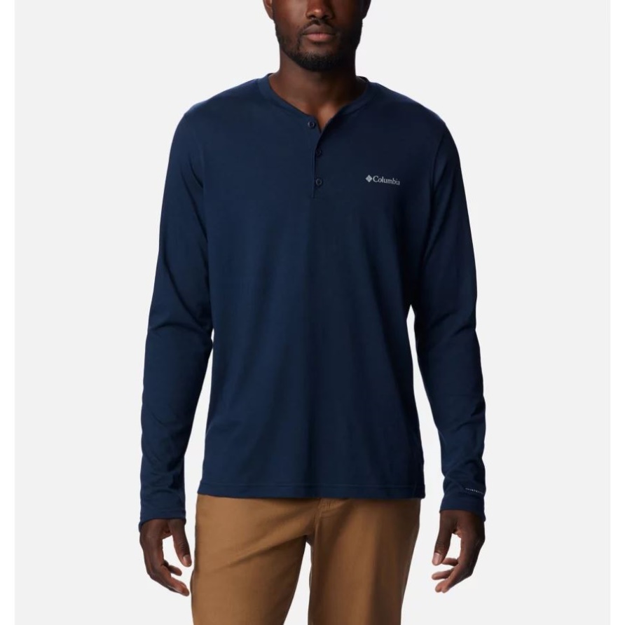 Thistletown Hills Henley Collegiate Navy Heather Columbia Für Herren
