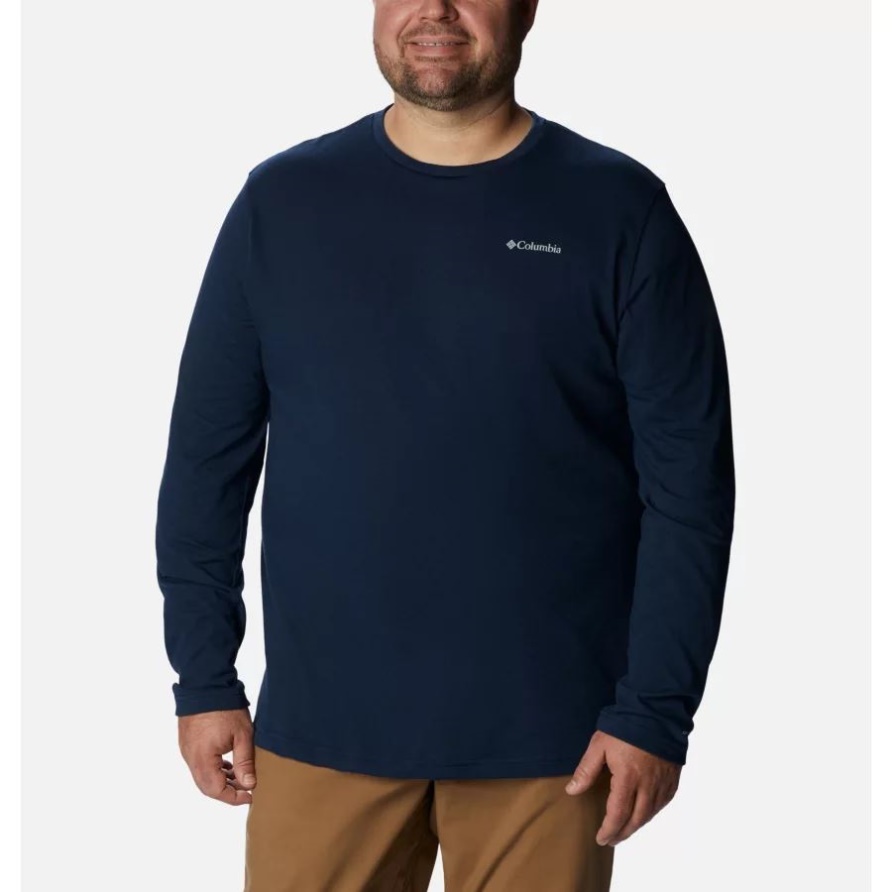 Herren Thistletown Hills Langarm-Crew-Shirt Groß Columbia Collegiate Navy Heather