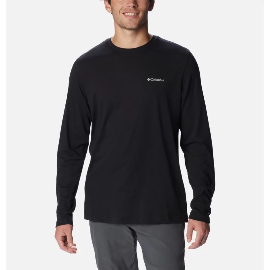 Herren Thistletown Hills Langarm-Crew-Shirt Black Columbia