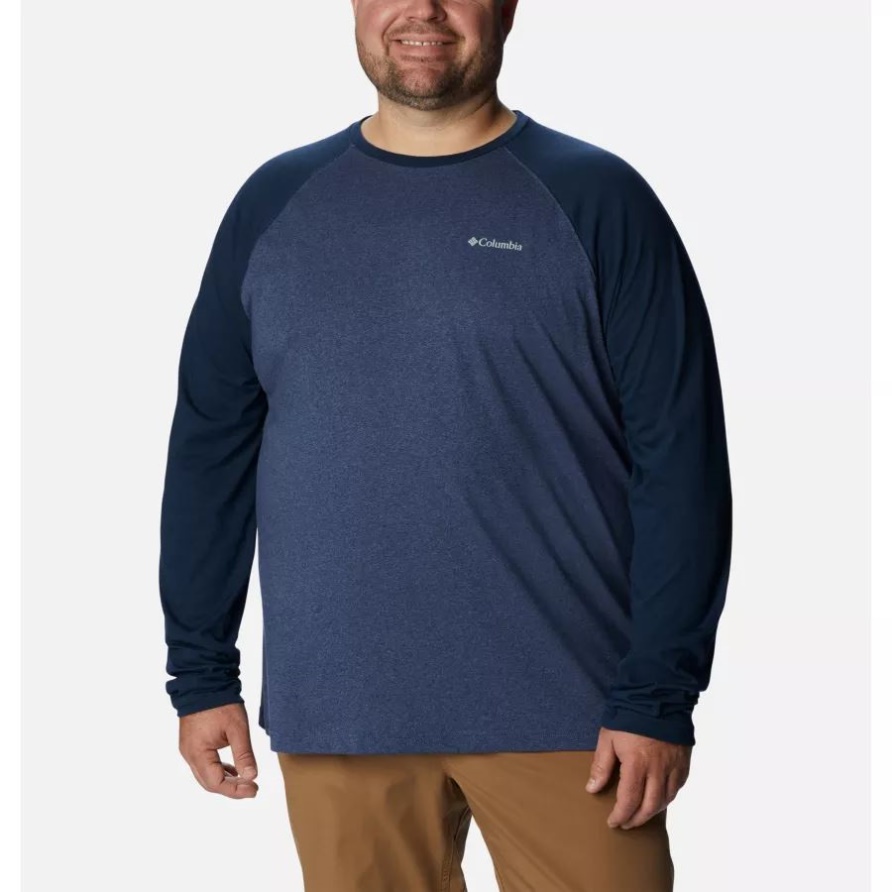Herren Thistletown Hills Raglan Shirt Big Dark Mountain/coll Navy Heather Columbia