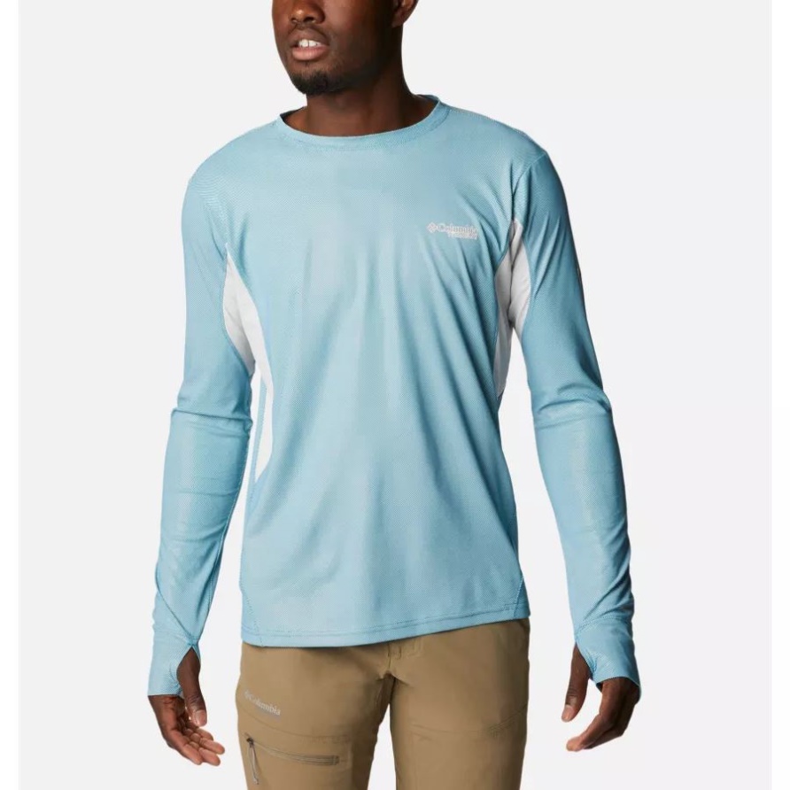 Titan Pass 2.0 Technisches Langarm-t-shirt Für Herren Columbia Deep Marine/nimbus Grey