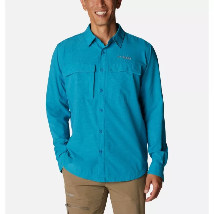 Titan Pass Irico Langarmhemd Für Herren Columbia Deep Marine