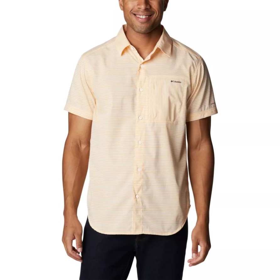 Kurzarmshirt Von Twisted Creek Iii Für Herren Columbia Mango Wave Crest Stripe