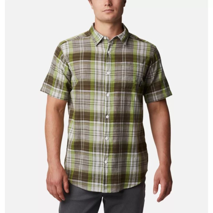 Kurzärmliges Hemd Unter Belichtung Yd Für Herren Matcha Madras Columbia