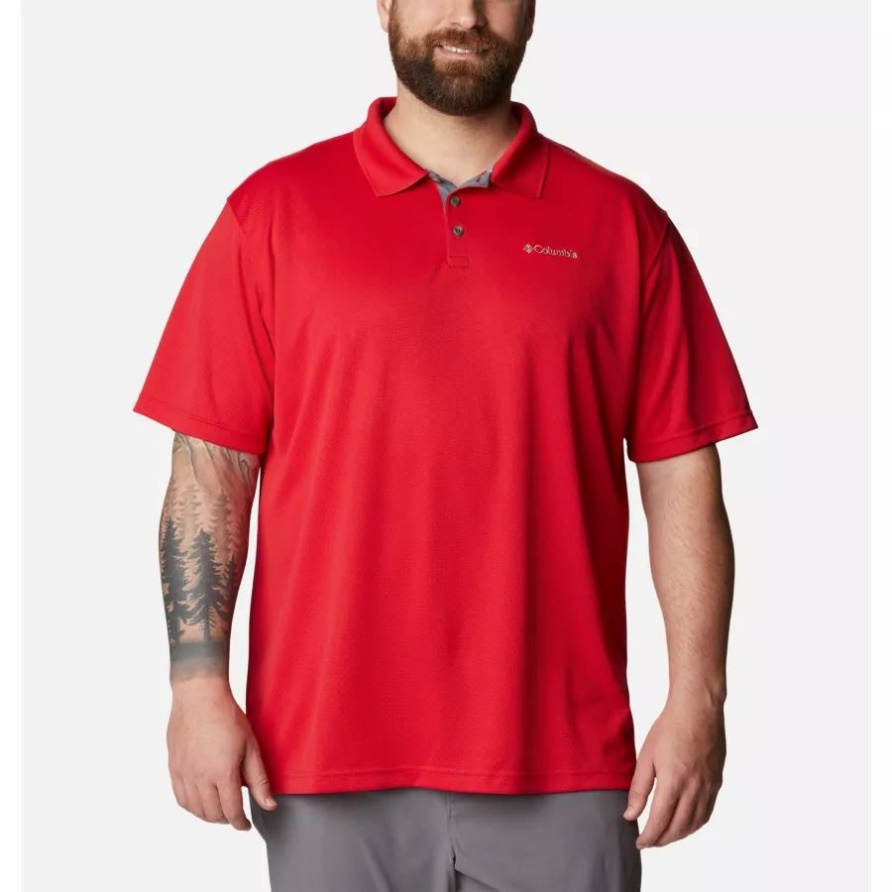 Verwender-Poloshirt Für Herren, Groß, Columbia Mountain Red