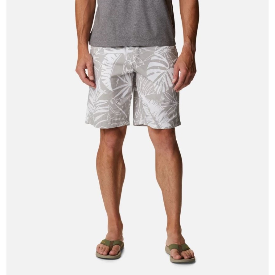 Herren-Shorts Mit Verwaschenem Print Columbia Grauer Königspalmen-Print Columbia