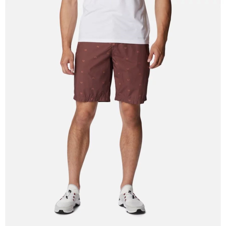 Ausgewaschene Bedruckte Shorts Für Herren Columbia Light Raisin Hammocked