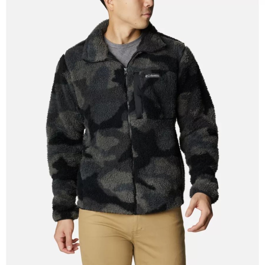 Herren-Winterpass-Fleecejacke Mit Print Columbia Black Mod Camo