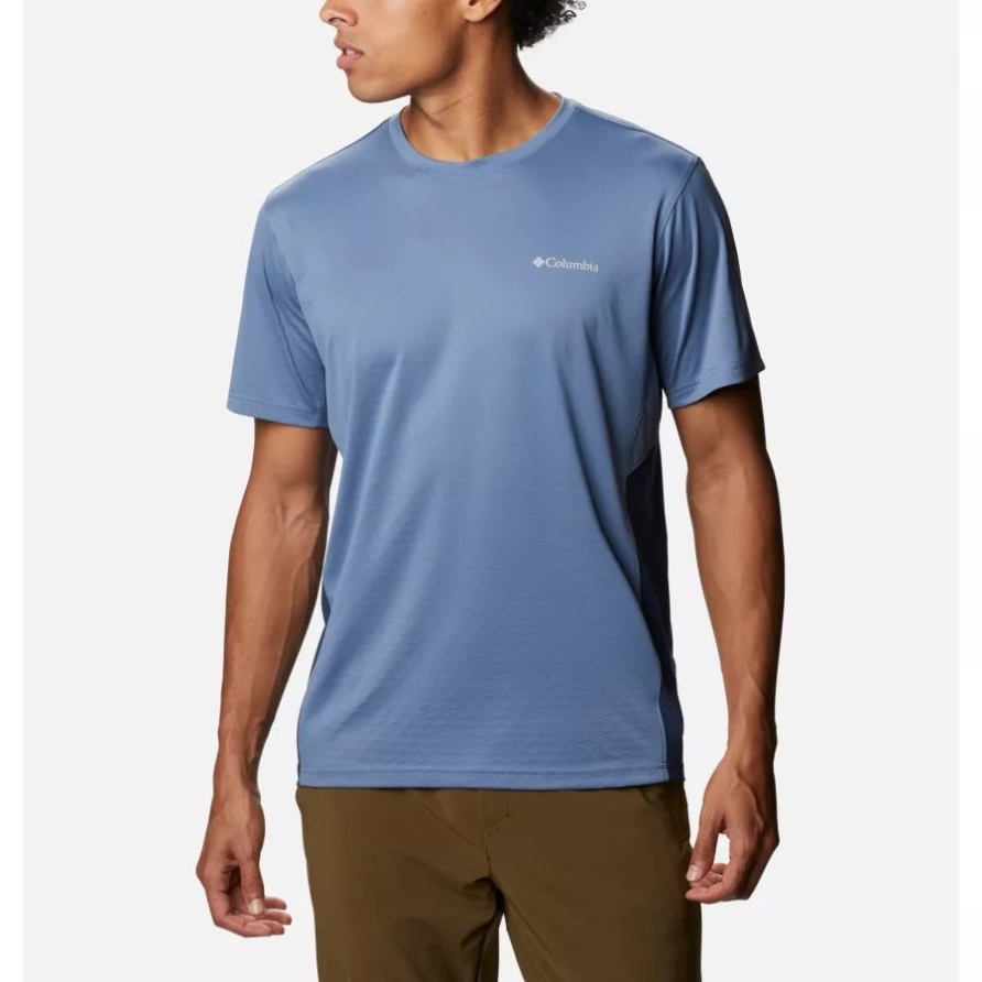 Zero Ice Cirro-Cool Kurzarmhemd Für Herren Columbia Bluestone/Collegiate Navy Heather