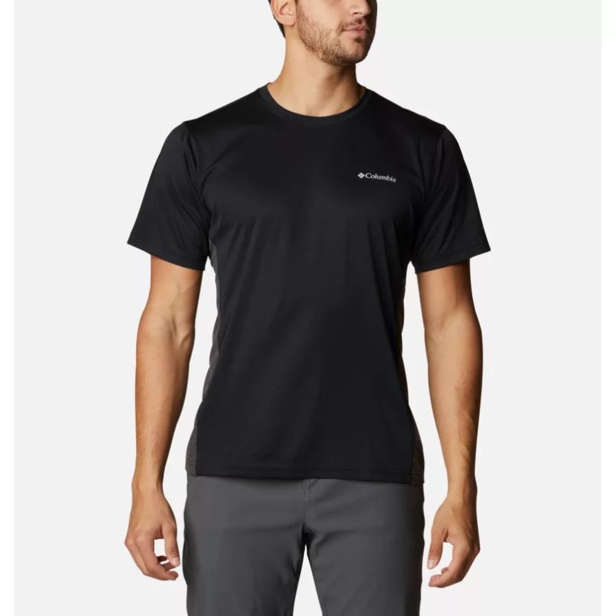 Zero Ice Cirro-cool Technisches Herren-T-Shirt Schwarz/Schwarz Heather Columbia