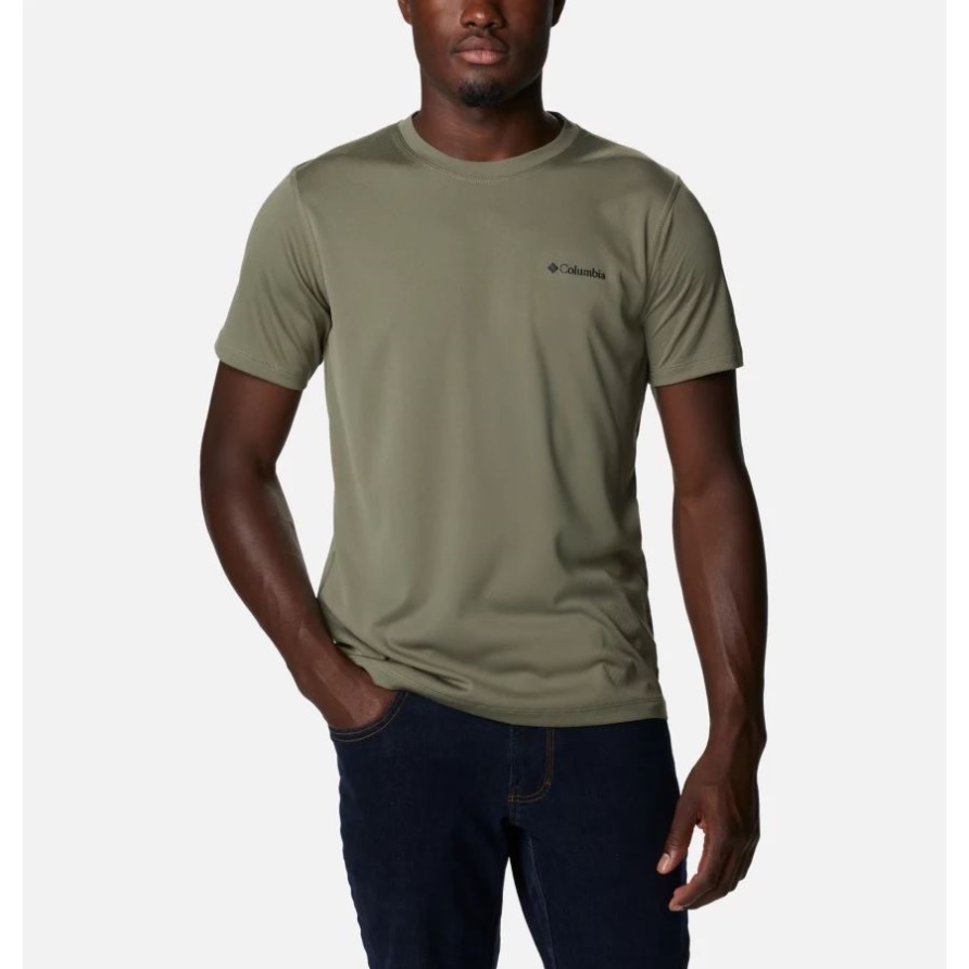 Herren Zero Rules Kurzarmshirt Active Fit Columbia Stone Green