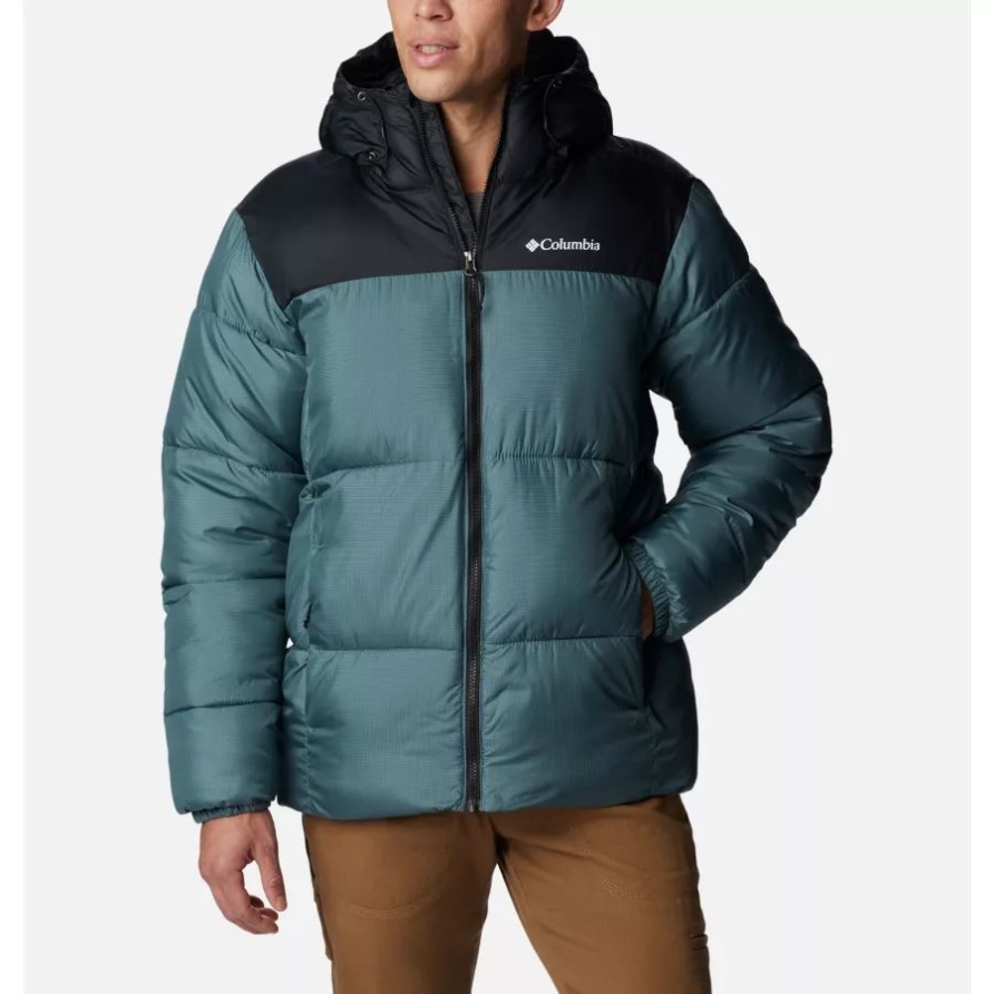 Metal/black Columbia Pufferjacke Mit Puffect-Kapuze Für Herren