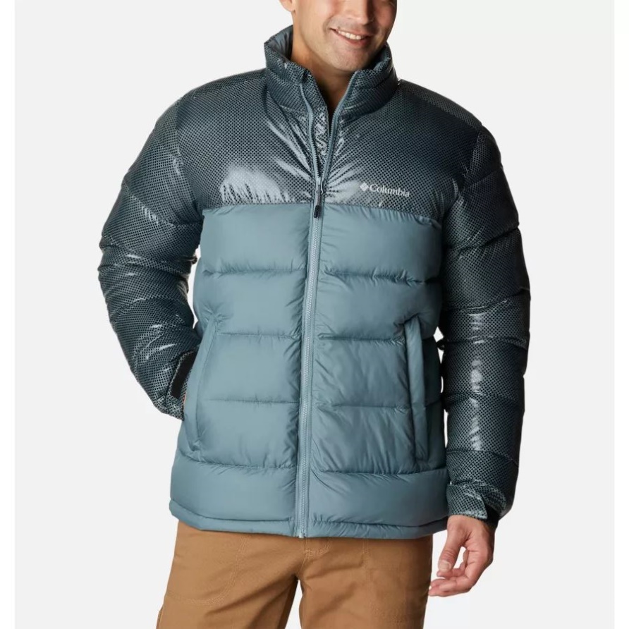 Metal Columbia – Warme Pufferjacke Mit Hoher Teilung Und Schwarzen Punktmustern Für Herren