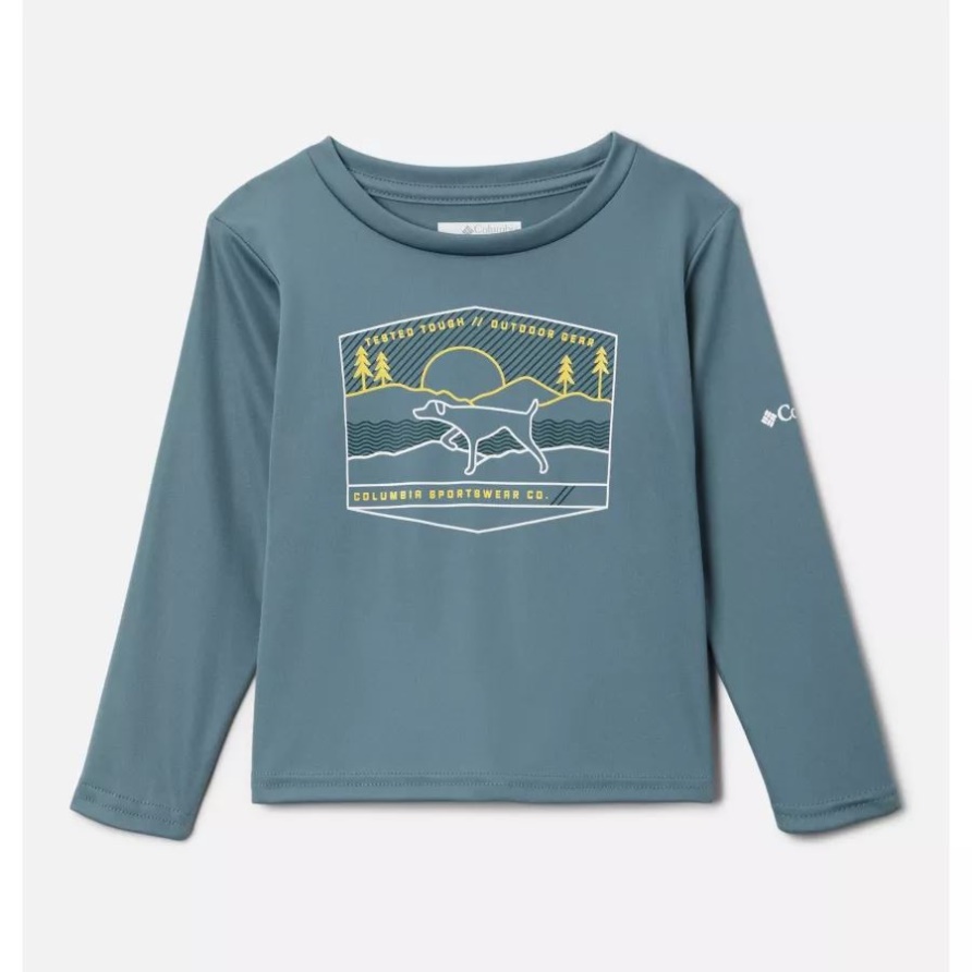Metall/Hound Scape Grizzly Peak Langarm-Grafik-T-Shirt Für Jungen Für Kleinkinder Columbia