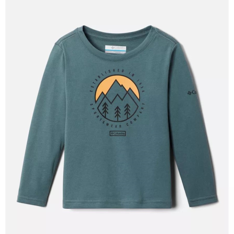 Metal/outdoor Park Columbia Kleinkind-dobson-durchlauf Langärmliges Grafisches T-shirt Für Jungen
