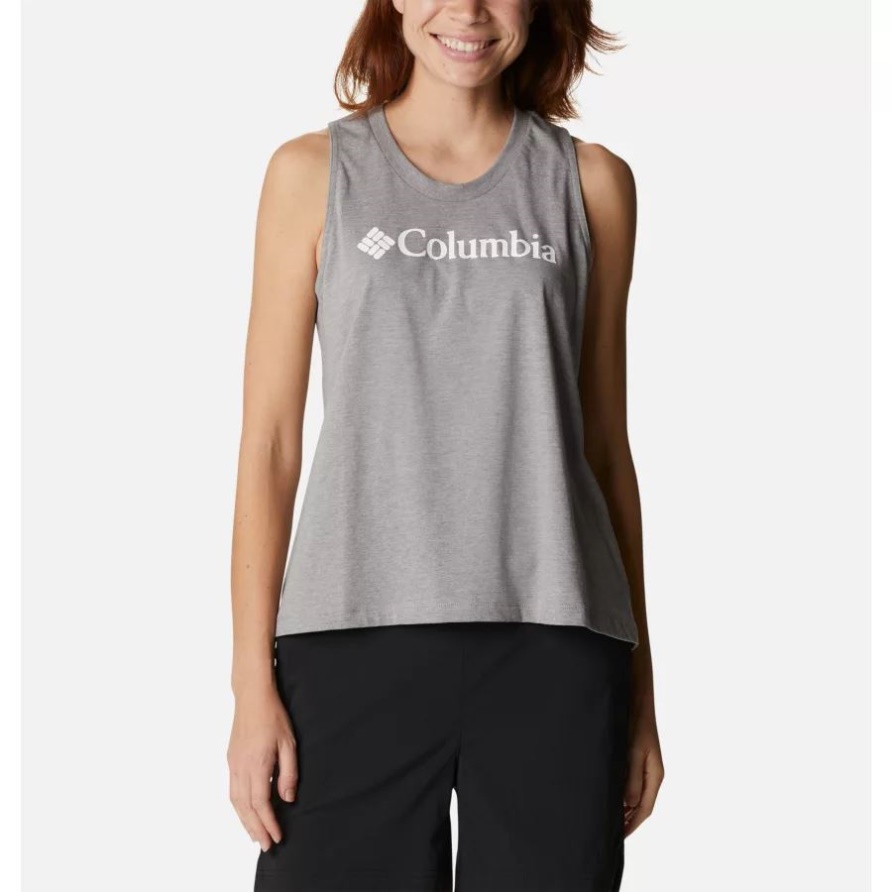 Monument Heather/Weiß Columbia Damen North Cascades Lässiges Tanktop Mit Grafik