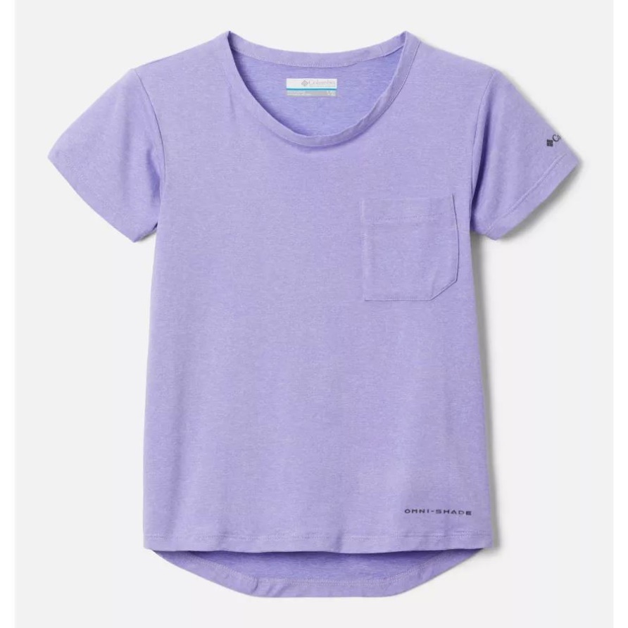 Morgennebel Hthr/Paisley Lila Hthr Technologie-Hintert-shirt Der Columbia-Mädchen