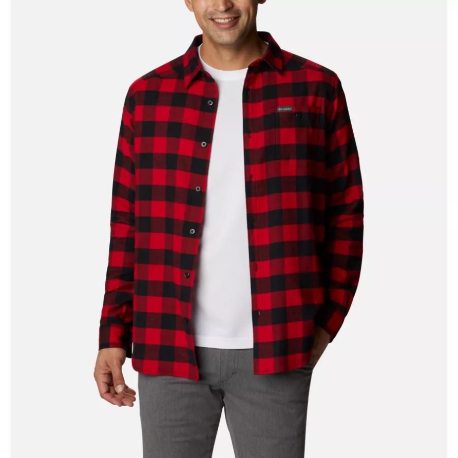 Mountain Red Buffalo Check Cornell Woods Flanell-Langarmhemd Für Herren Columbia