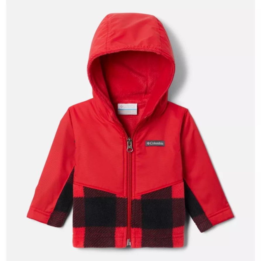 Mountain Red Check/Mountain Red Columbia Kinder-Steens Mountain Overlay-Kapuzenjacke Für Kleinkinder