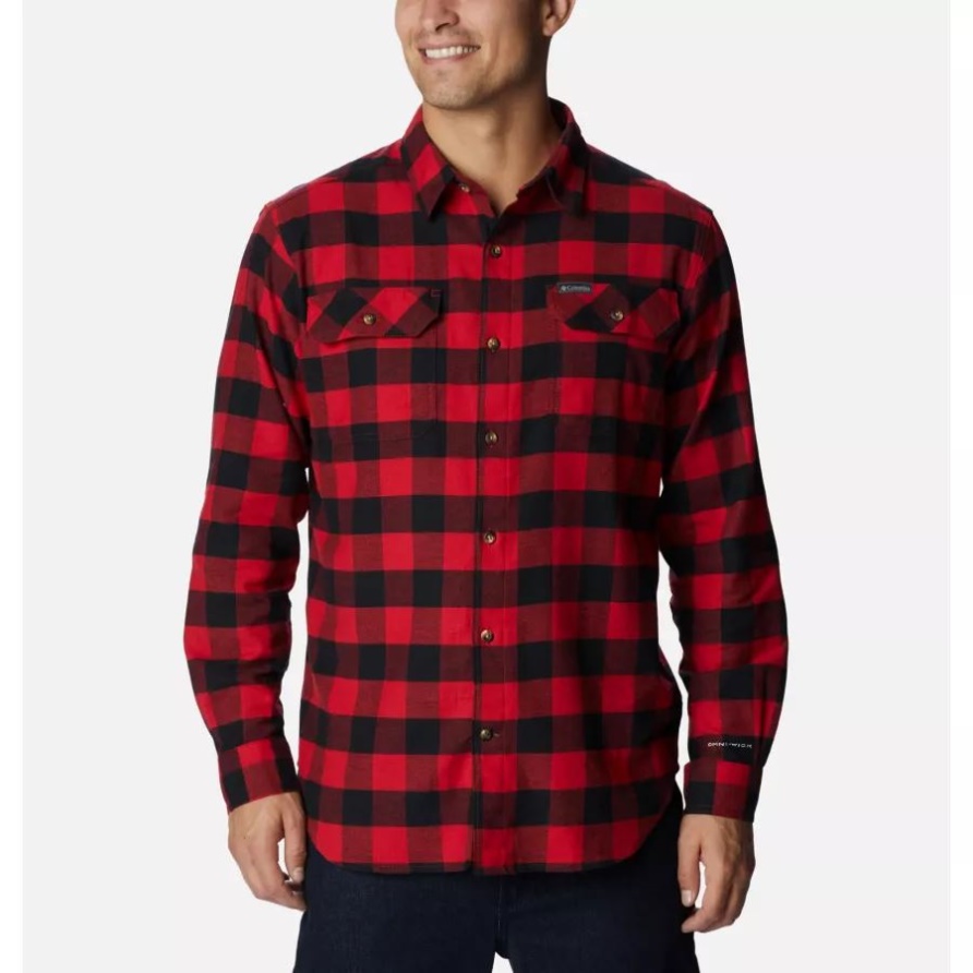 Mountain Red Twill Buffalo Check Columbia Flare Gun Stretch-Flanellhemd Für Herren