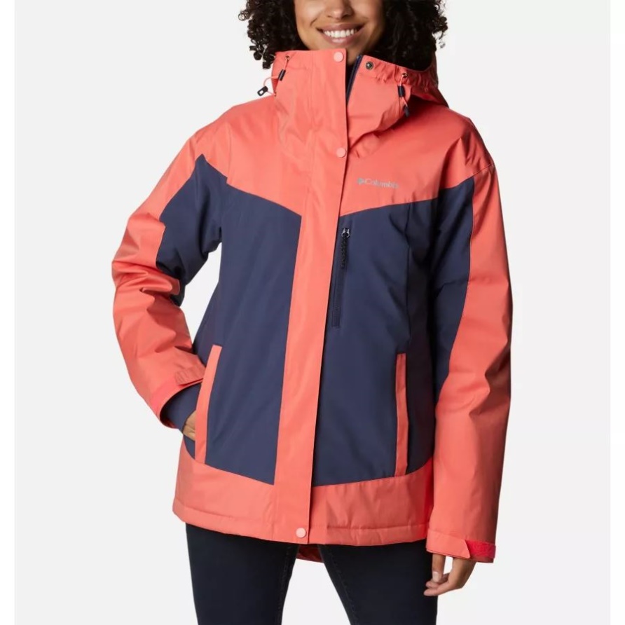 Neon Sunrise Sheen/Nocturnal Columbia Point Park Wasserdichte, Isolierte Wanderjacke Für Damen