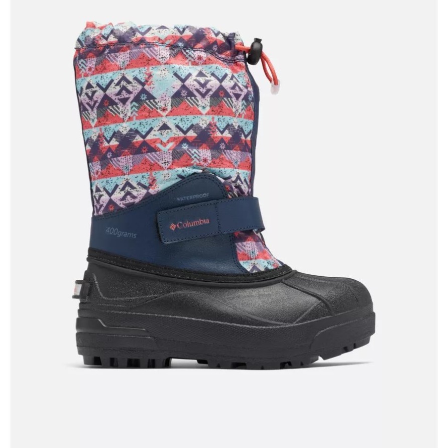 Nachtaktiv/rosafarbener Powderbug Forty Print-Stiefel Für Große Kinder Columbia